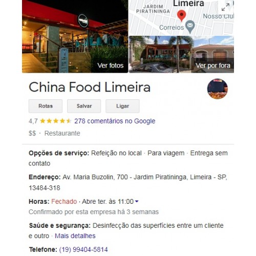 Cliente -China FOOD -Limeira, SP